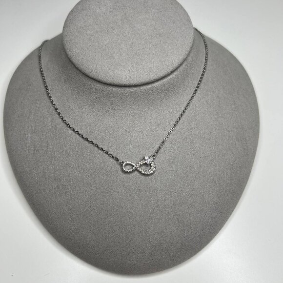 Authentic swarovski infinity crystal pendant necklace forever love heart pendant - Picture 3 of 8